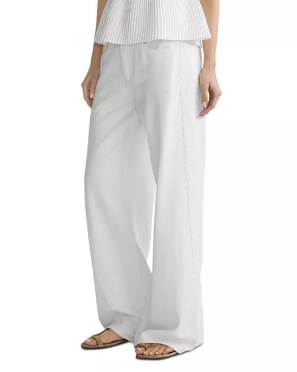 DL1961 Alex wide baggy leg mid rise 32” size 27 white lace $299